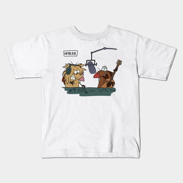 On the radio Kids T-Shirt by Ashfosaurus